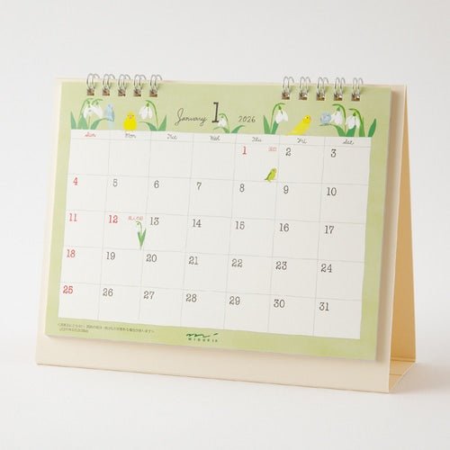 Medium Ring Desk Calendar 2026 / MIDORI - bungu