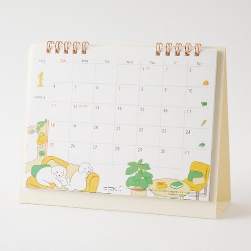 Medium Ring Desk Calendar 2026 / MIDORI - bungu