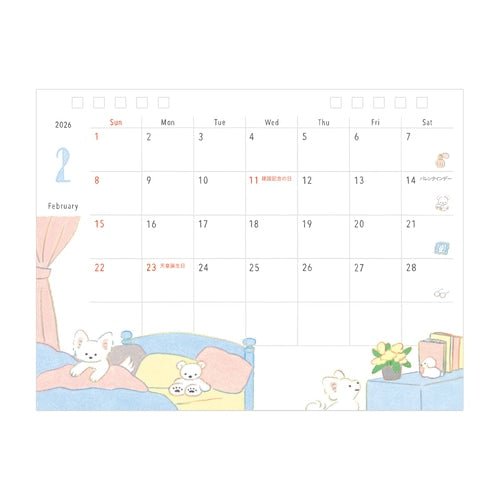 Medium Ring Desk Calendar 2026 / MIDORI - bungu