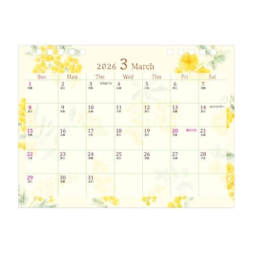 Medium Ring Desk Calendar 2026 / MIDORI - bungu