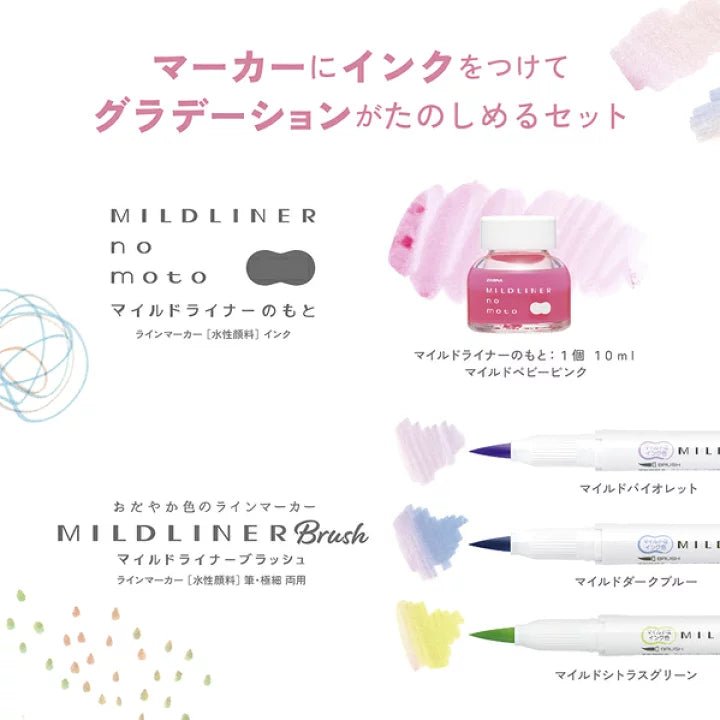 Mildliner no moto Set / Zebra - bungu