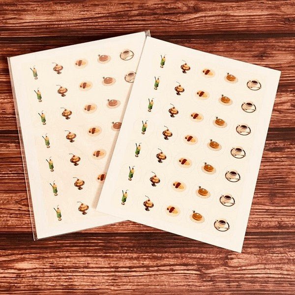 Mini Round Retro Sticker Set / Kinokosya - bungu