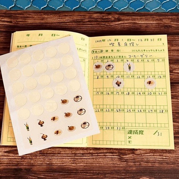 Mini Round Retro Sticker Set / Kinokosya - bungu