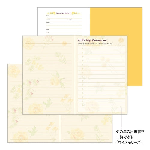 Country Time Floral Pocket Diary 2027 / MIDORI