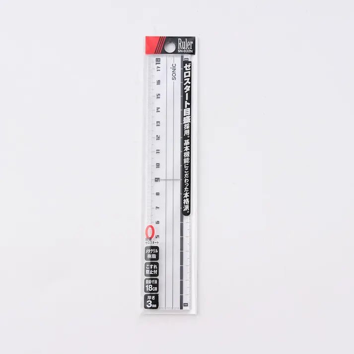 Nano Pita Straight Ruler 18cm / Sonic - bungu