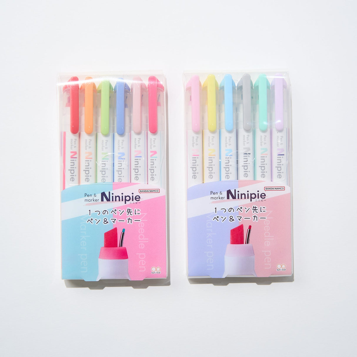Ninipie Pen&Marker Highlighters 6 Color Set / Sun - Star - bungu