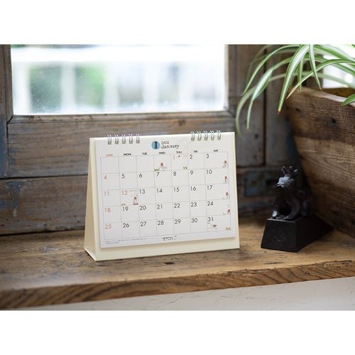 "Ojisan" Medium Ring Desk Calendar 2026 / MIDORI - bungu