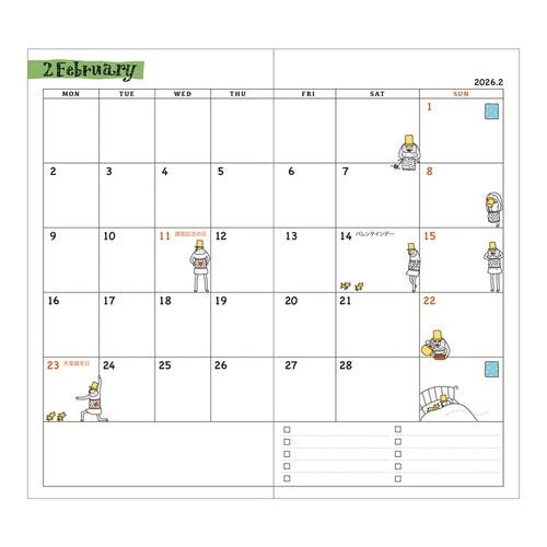 "Ojisan" Pocket Diary 2026 / Midori DESIGNPHIL - bungu