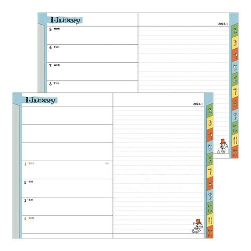 "Ojisan" Pocket Diary 2026 / Midori DESIGNPHIL - bungu