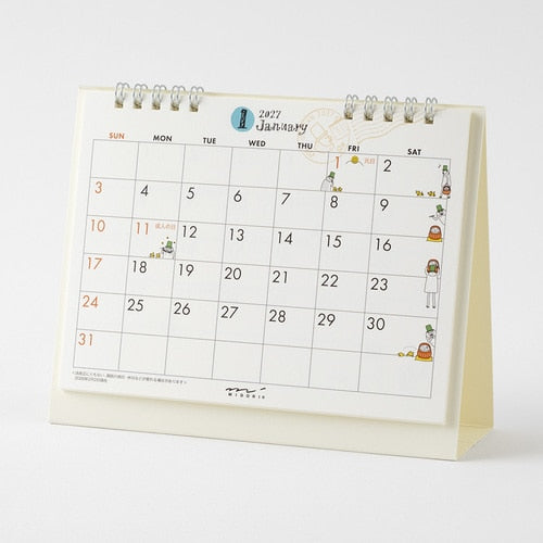 Ojisan Ring Desk Calendar 2027 / MIDORI