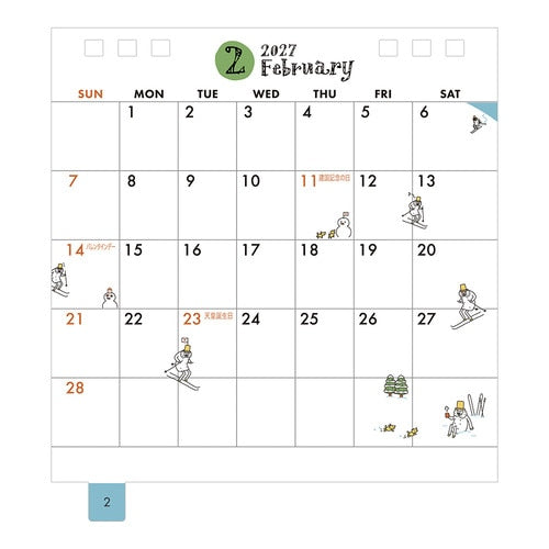Ojisan Ring Desk Calendar 2027 / MIDORI