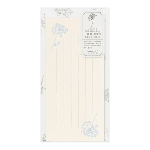 One - Stroke Note with Envelope Flower Letter Set / Midori DESIGNPHIL - bungu
