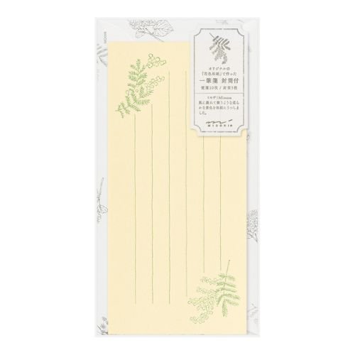 One - Stroke Note with Envelope Flower Letter Set / Midori DESIGNPHIL - bungu