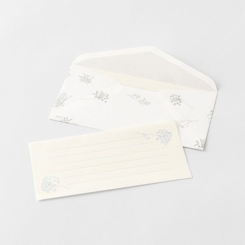 One - Stroke Note with Envelope Flower Letter Set / Midori DESIGNPHIL - bungu