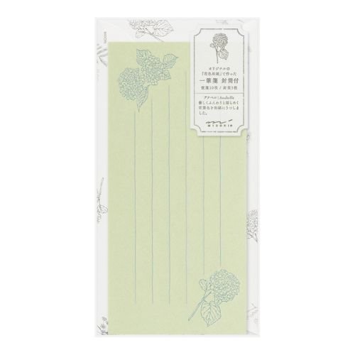 One - Stroke Note with Envelope Flower Letter Set / Midori DESIGNPHIL - bungu