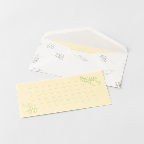 One - Stroke Note with Envelope Flower Letter Set / Midori DESIGNPHIL - bungu