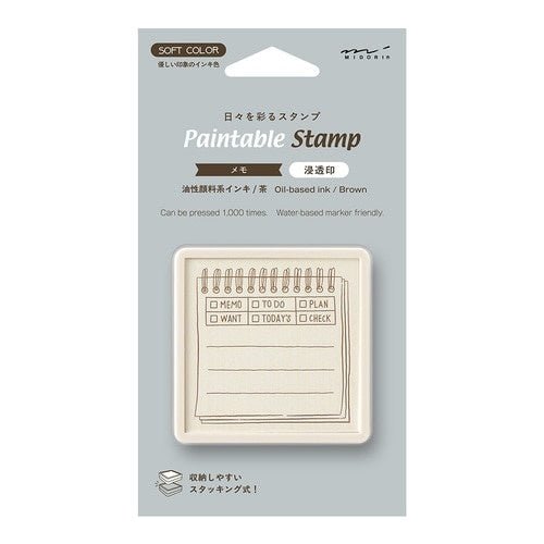 Paintable Stamp Self - Inking Soft Color Brown / MIDORI - bungu