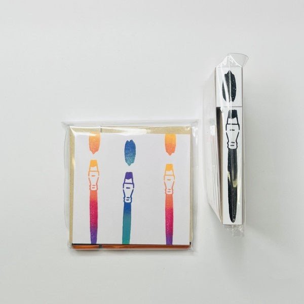 Paintbrush and Paint Tube Wood Stamp Set / Morita Inbou - bungu