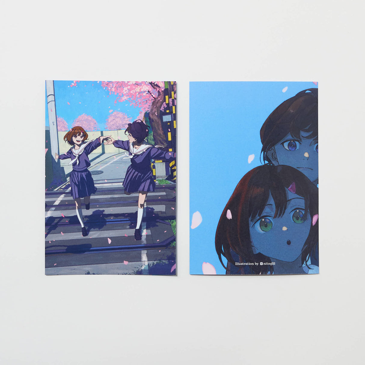 "Pink Rain" Postcard by Shingo / bungu - bungu