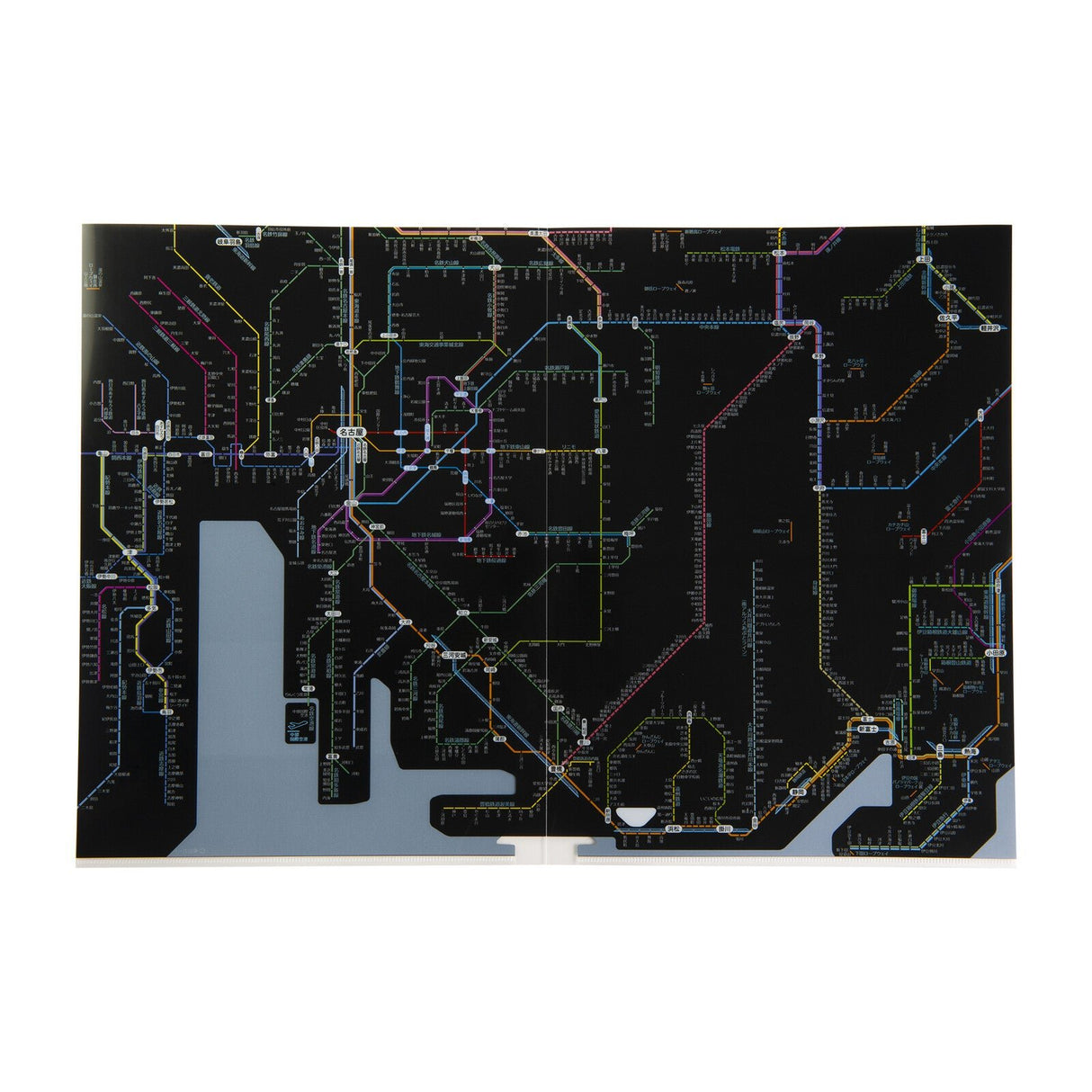Railway Route Map Clear File Chubu Japanese Black / Tokyo Cartographic - bungu
