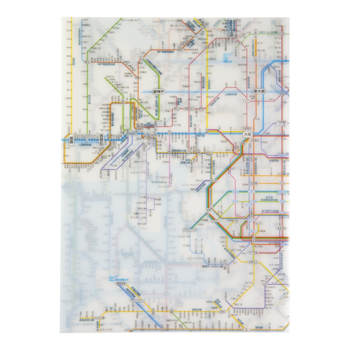 Railway Route Map Clear File Kansai Japanese / Tokyo Cartographic - bungu