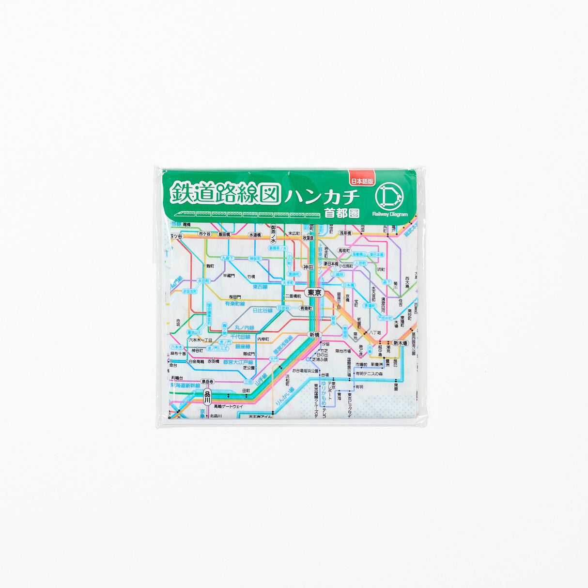 Railway Route Map Metropolitan Area Handkerchief / Tokyo Cartographic - bungu