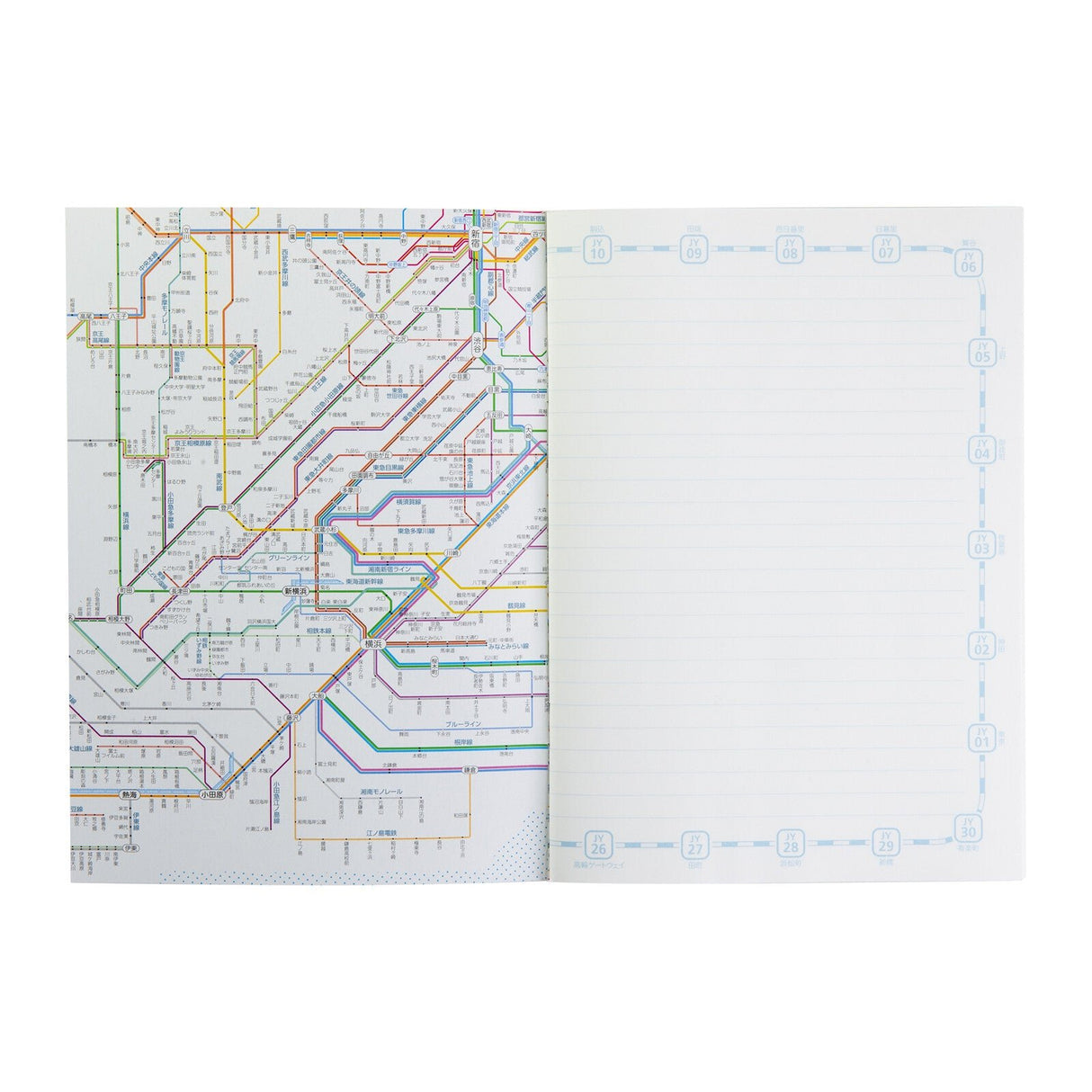 Railway Route Map Notebook A5 Tokyo Metropolitan Area / Tokyo Cartographic - bungu