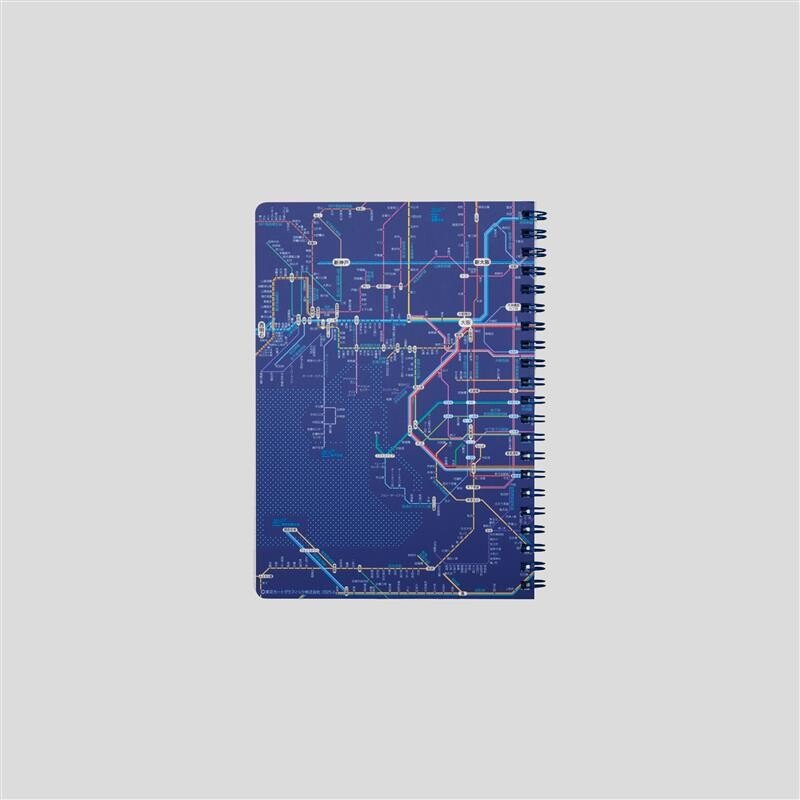 Railway Route Map Ring Notebook Kansai Japanese Blue / Tokyo Cartographic - bungu