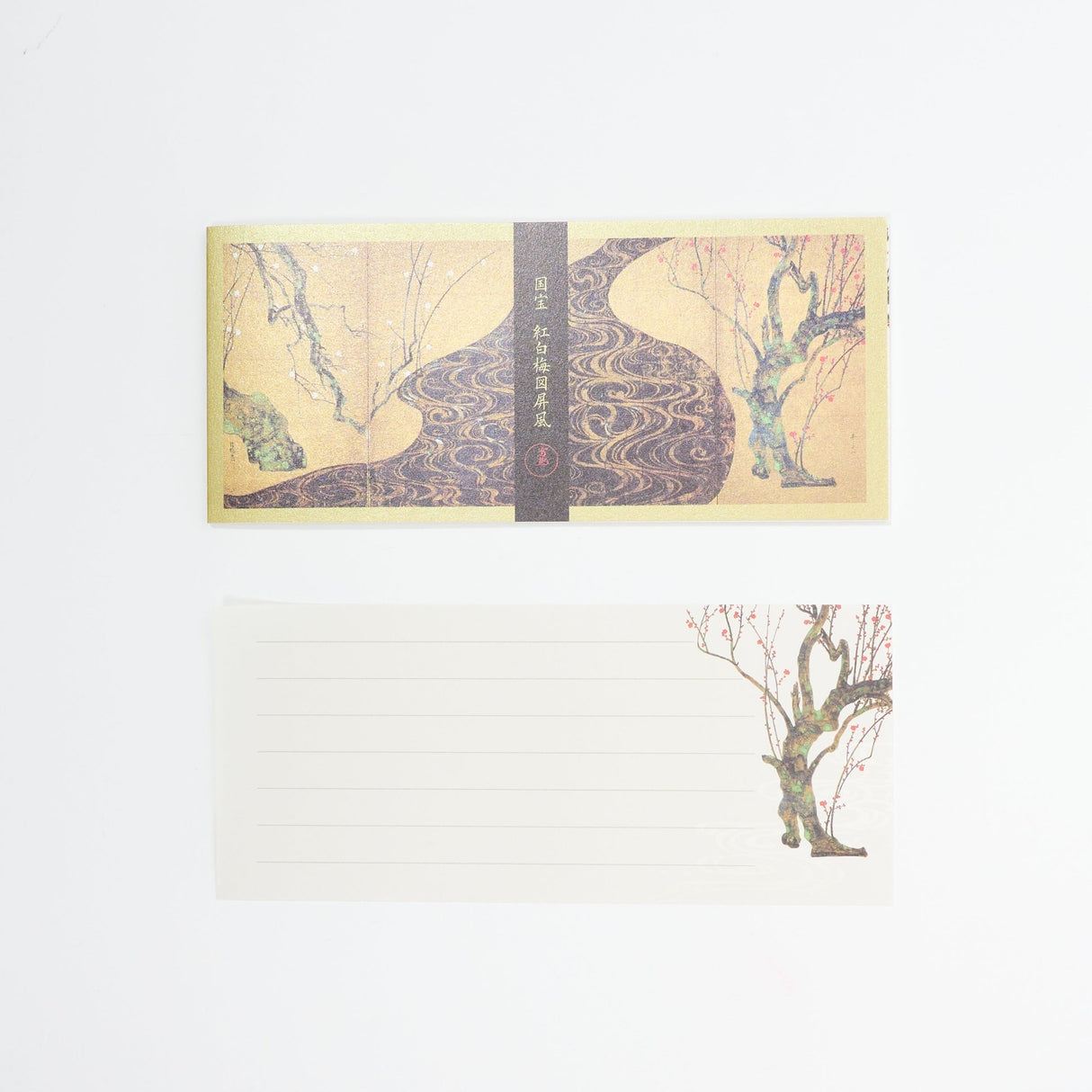 Red and White Plum Blossoms Letter Paper / Benrido - bungu