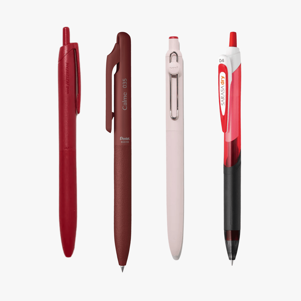 Red Ink Pen Sampler Pack of 4 - bungu