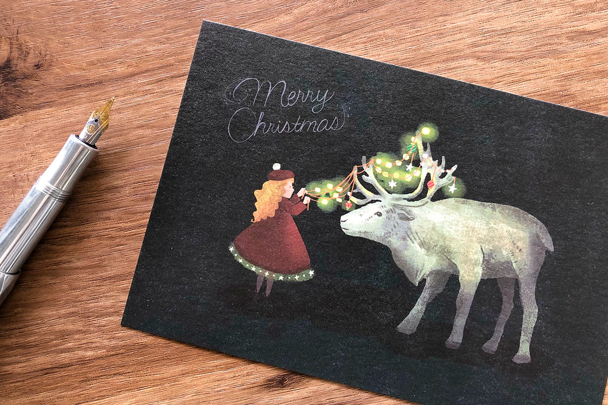 Art Touch tera X'mas Reindeer Postcard / TOUCH & FLOW