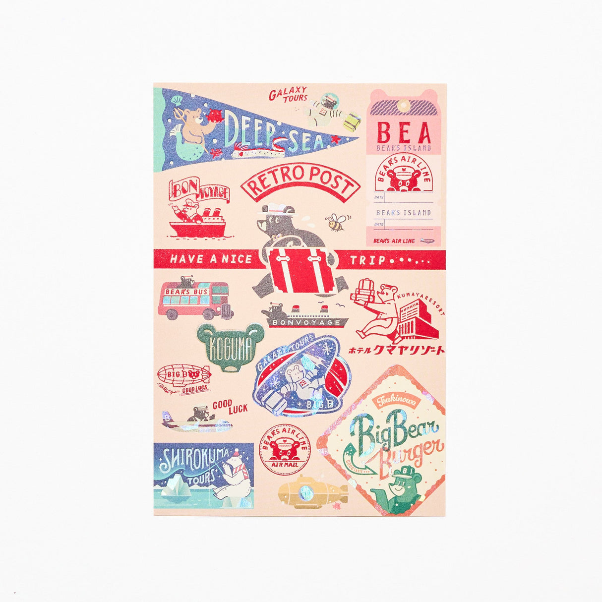 ROKKAKU x ob1toy Retro Postal Foil - Stamped Postcard / ROKKAKU - bungu