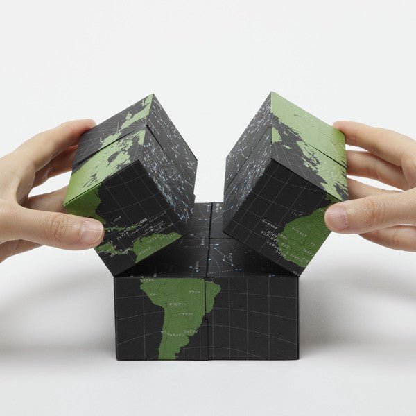 Rotating Paper Cube Globe Assembling Kit / Marumo Printing Stationery - bungu