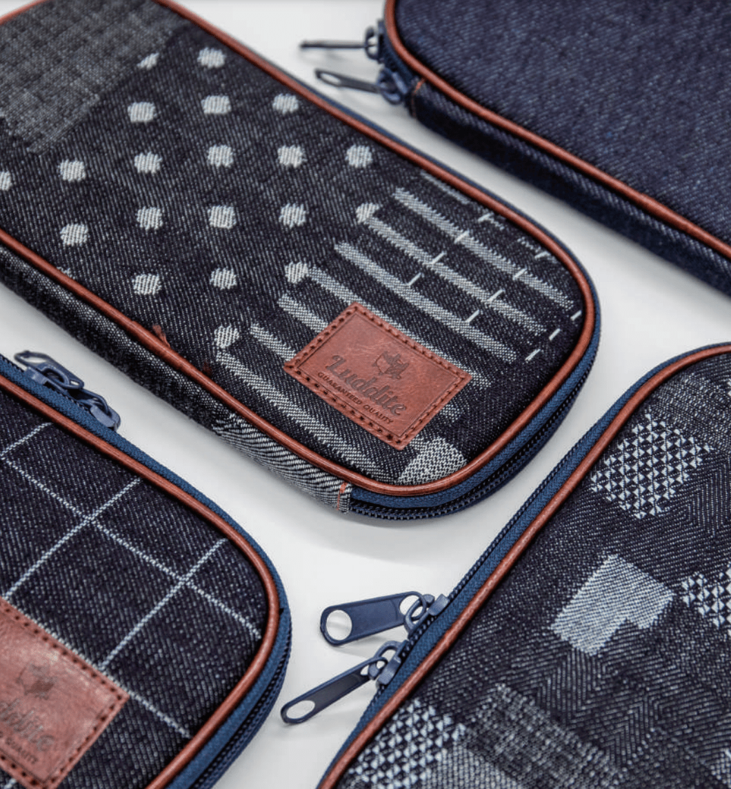 Round Zip Denim Pen Case / Luddite - bungu