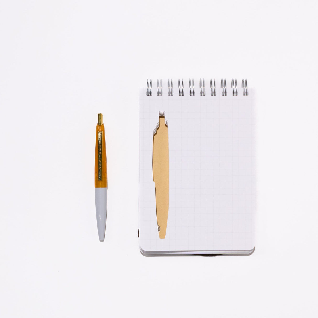 Scribble Notebook B7 White Premium Paper with Mini Ballpoint Pen / ANTERIQUE - bungu