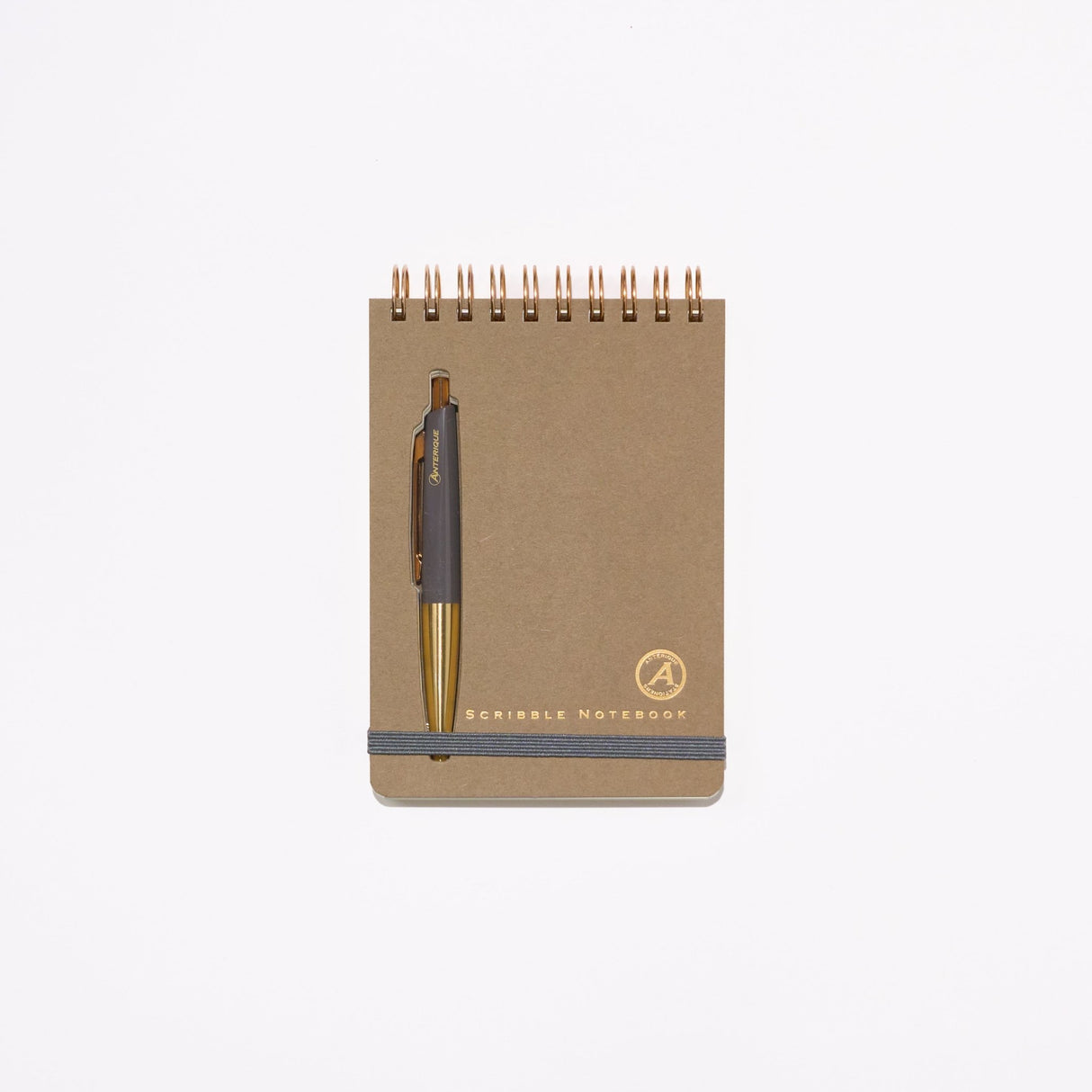 Scribble Notebook First Class B7 with Brass Mini Ballpoint Pen / ANTERIQUE - bungu