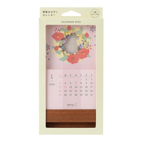 Seasonal Flowers Peek - a - Boo Calendar 2026 / MIDORI DESIGNPHIL - bungu