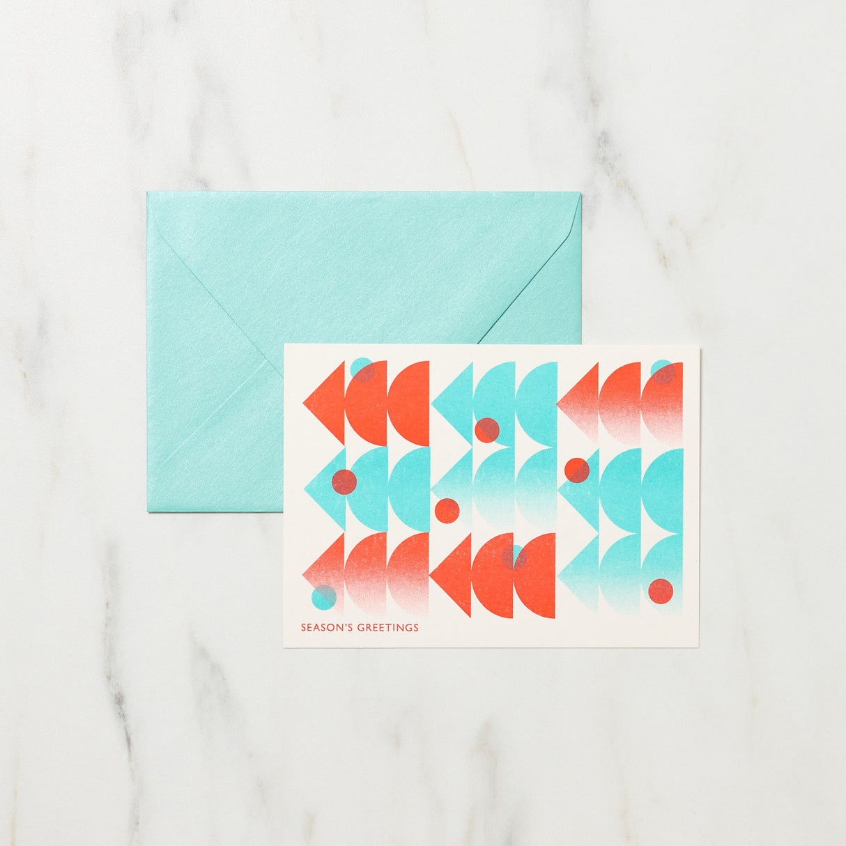 Season's Greetings Christmas Card / Letterpress Letters - bungu