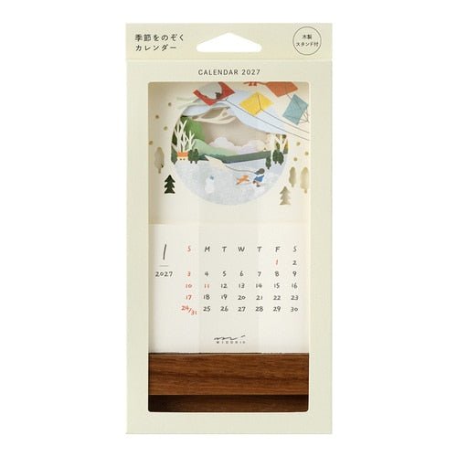 Seasons Peeping Desk Calendar 2027 / MIDORI - bungu