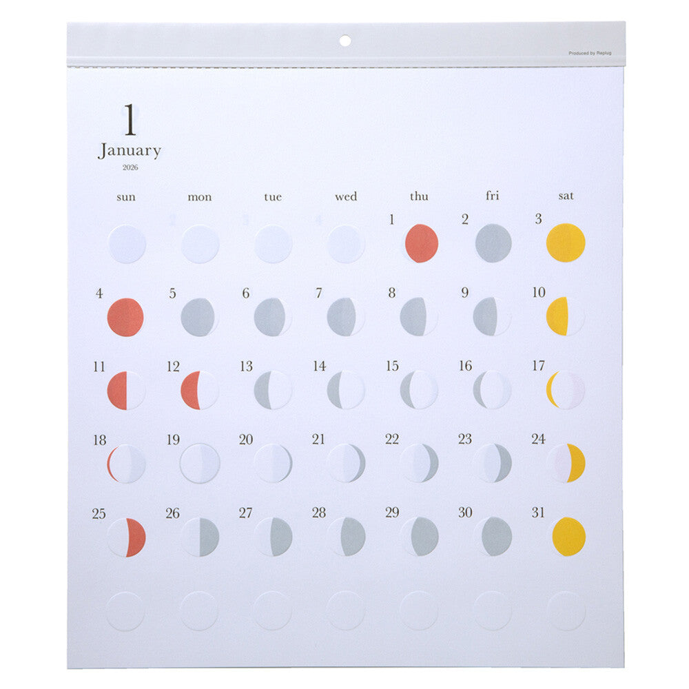 Michiru Moon Phase Wall Calendar 2027 / Replug