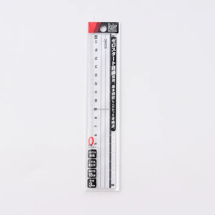Nano Pita Straight Ruler 18cm / Sonic