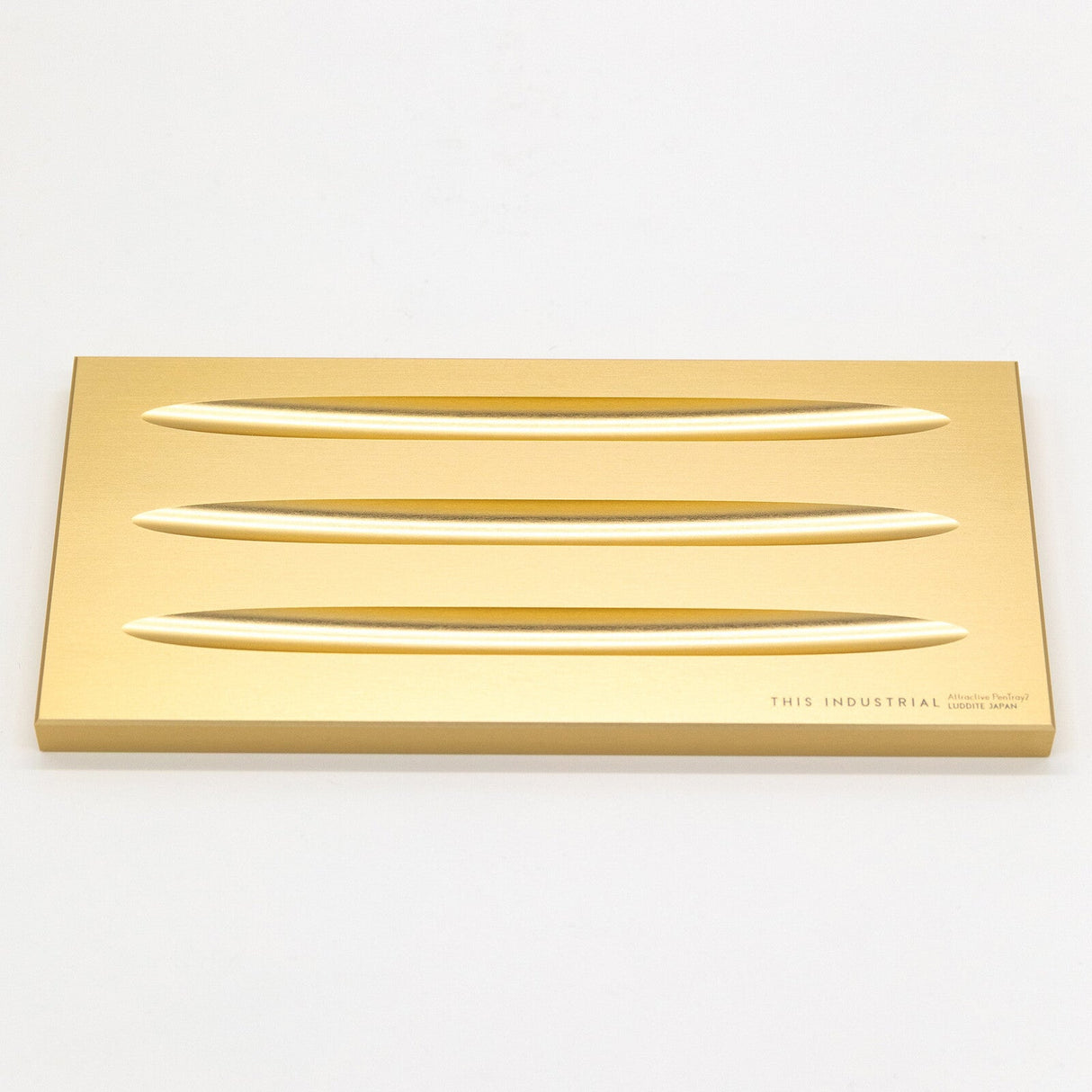 THIS INDUSTRIAL Attractive PenTray2 3 - Slot Aluminum Pen Tray / Luddite - bungu