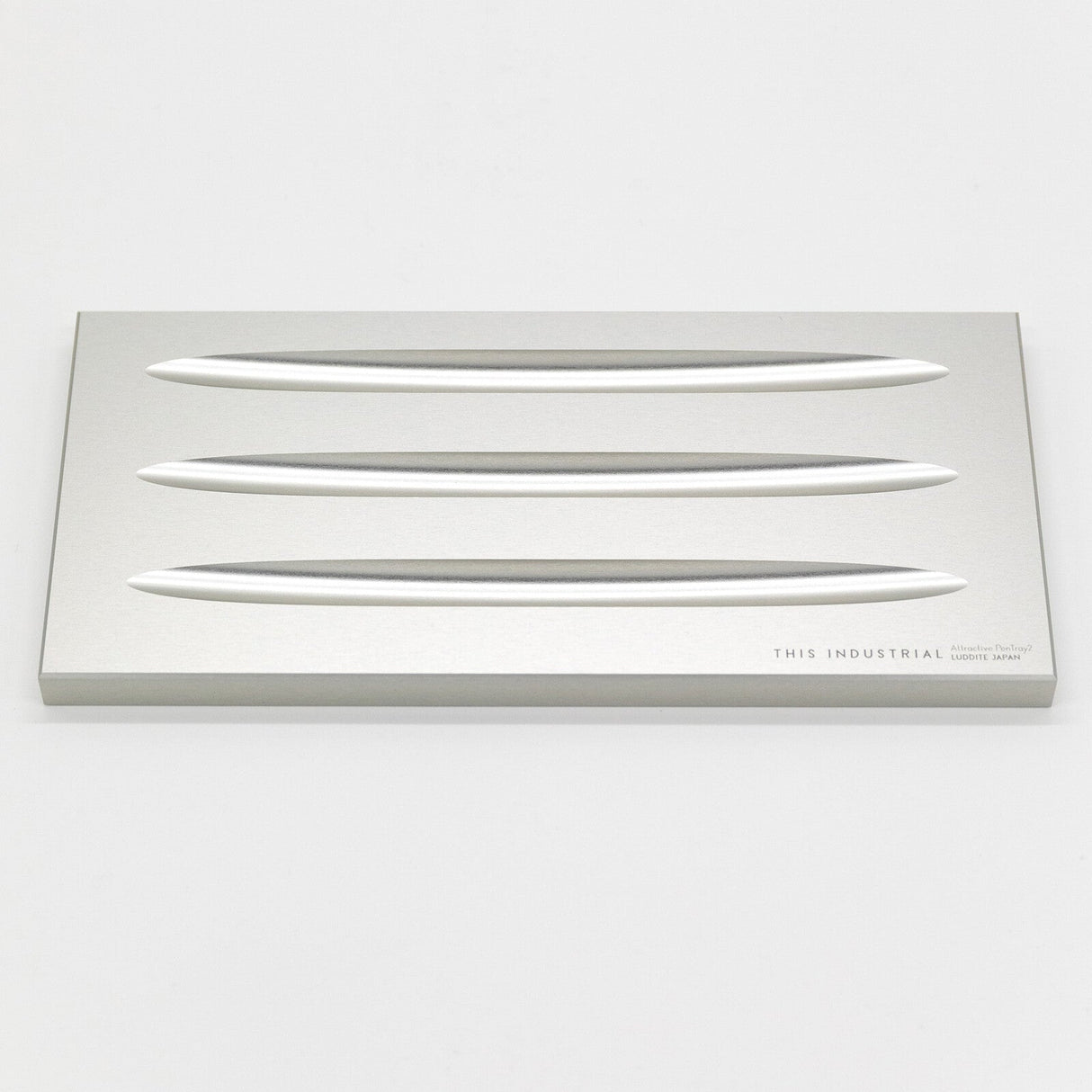 THIS INDUSTRIAL Attractive PenTray2 3 - Slot Aluminum Pen Tray / Luddite - bungu