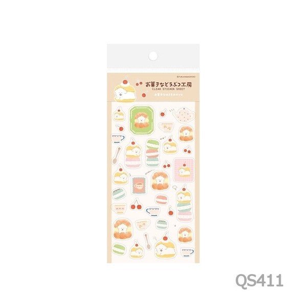 Transparent Sticker Sheet Okashi na Doubutsu Kobo / Furukawashiko - bungu