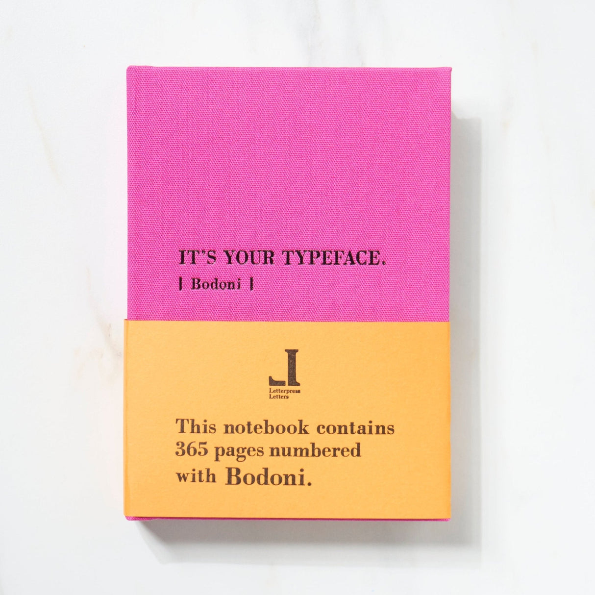 TYPEFACE NOTEBOOK A6 Size 365 Page Notebook - Bodoni / Letterpress Letters - bungu