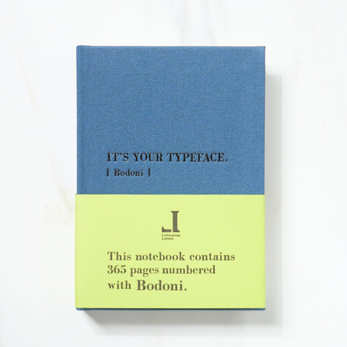 TYPEFACE NOTEBOOK A6 Size 365 Page Notebook - Bodoni / Letterpress Letters - bungu