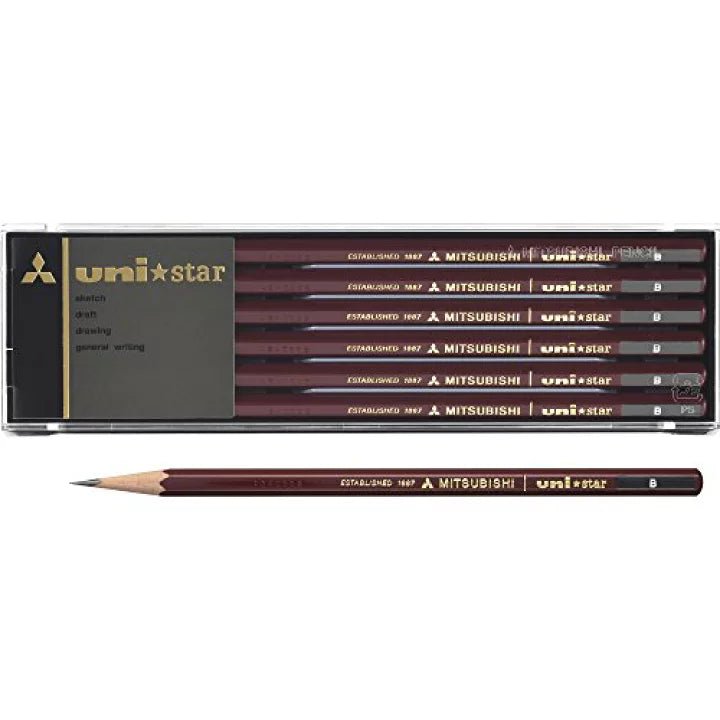 uni Star Wooden Pencil 1 Dozen Pack / uni Mitsubishi Pencil - bungu