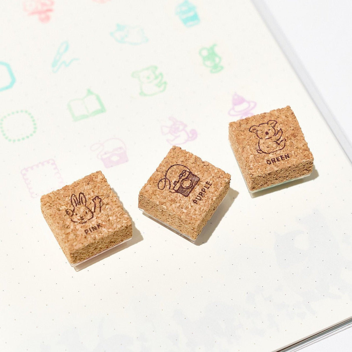 Yuru Log Pre - Inked Cork Stamp / MIDORI - bungu