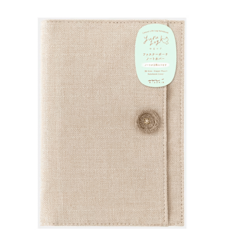 Yuru Log Zipper Pouch Notebook Cover / Midori DESIGNPHIL - bungu