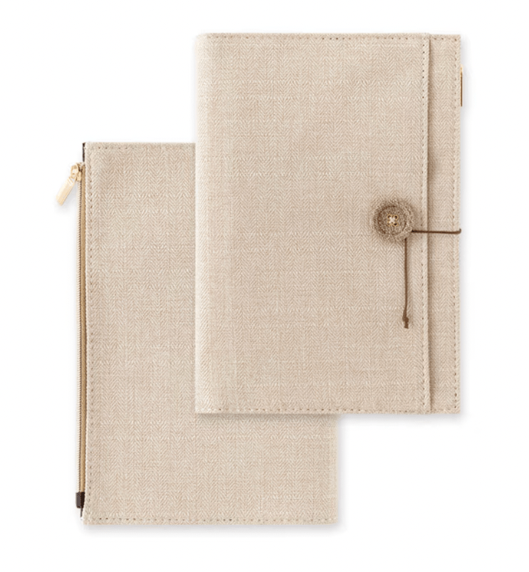 Yuru Log Zipper Pouch Notebook Cover / Midori DESIGNPHIL - bungu